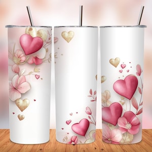 Rote Rosen 20 Unzen Skinny Tumbler Sublimation, Aquarell Rosen 20 Unzen Skinny Tumbler Sublimation PNG, Full Wrap Tumbler