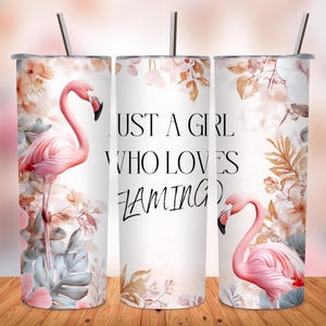Pink Flamingo Tumbler Wrap: 20 Unzen Skinny Sublimationsdesign (Digitaler Download)