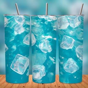 Gefrorener Eis Tumbler Wrap, 20 Unzen Skinny Tumbler Sublimationsdesign, gerader Tumbler Wrap, sofortiger digitaler Download PNG