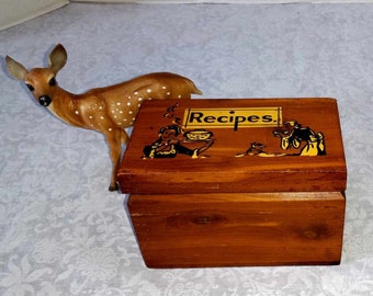 Vintage Recipe Box, Wooden filled w/ Recipe Cards, Handwritten Recipes, Kitchen, Set Prop, Cultural Anthropology, Note Card File Size