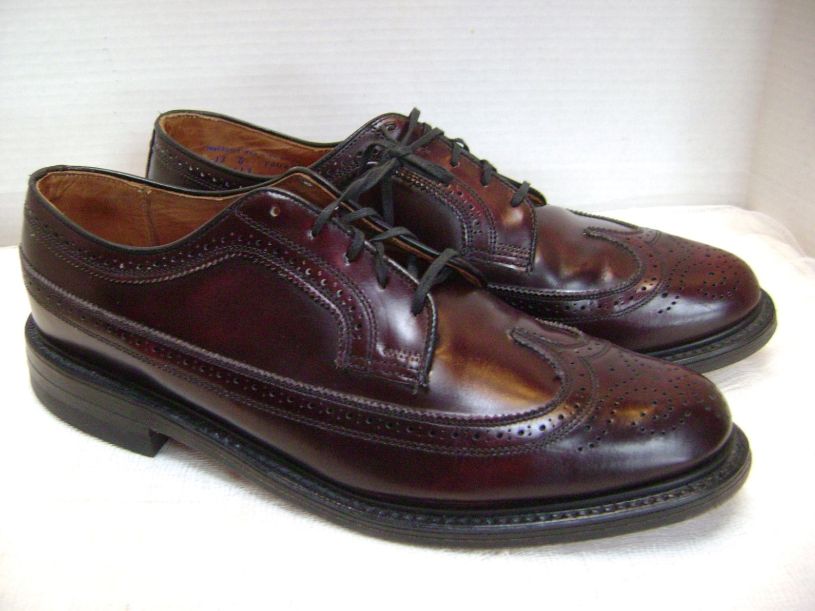 Vintage Wingtip Oxford Shoes Burgundy Broques Oxblood | Etsy