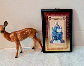 Vintage Jesus Christ Icon: Gold Gilding, Orthodox Catholic Art (7x5)