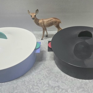 CHOICE ONE Vintage Tupperware Micro Steam Strain & Serve, Complete 3 piece Set, Teal/Blue OR Black/Red, Lifetime Guarantee, Microwave