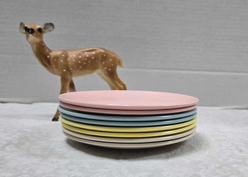 Vintage Raymac Melamine Side Plates: Pastel Colors, Set of 8 - Etsy