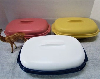 Vintage Tupperware Ultra 21 3 1 Qt Oval Roaster Casserole Set With