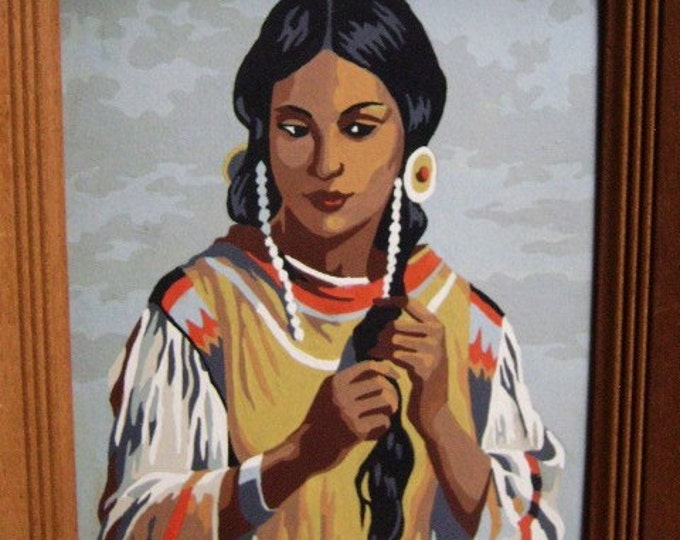 Paint by Number Indian Maiden Native American Paintings Etsy