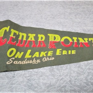 CHOICE Vintage Pennant Ohio Cedar Point OR Football Hall of Fame, Flag Souvenir, Family Vacation Tourist Trip, Felt, Upcycle Craft Supply image 6