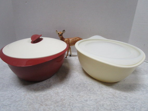 Vintage Tupperware Open House Oval Insulated Server 4946A, 4 PC