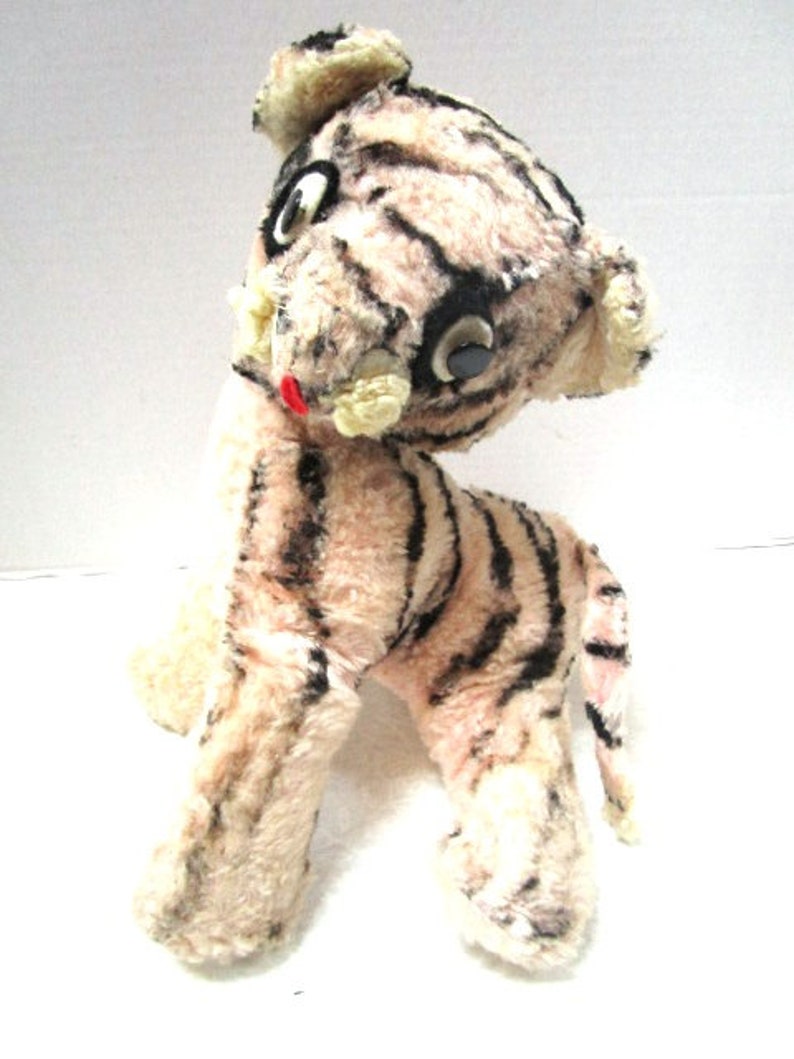 New Old Never Opened Stripes Dog Tiger Washable Floating Stuffed Animal Original packaging Vintage Mousley Zoo Animals Toy NIB