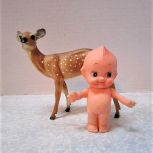 Small Kewpie Doll, Wide-Eyed, Long Lashes, Twistable arms and head, Adorably Sweet, Baby Shower Decor Cake Topper, Pocket Toy Doll, Cute