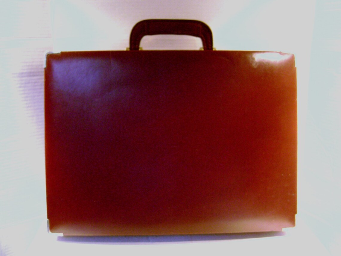 Vintage Briefcase Leather Attache Case Ventura Hard Sided Etsy