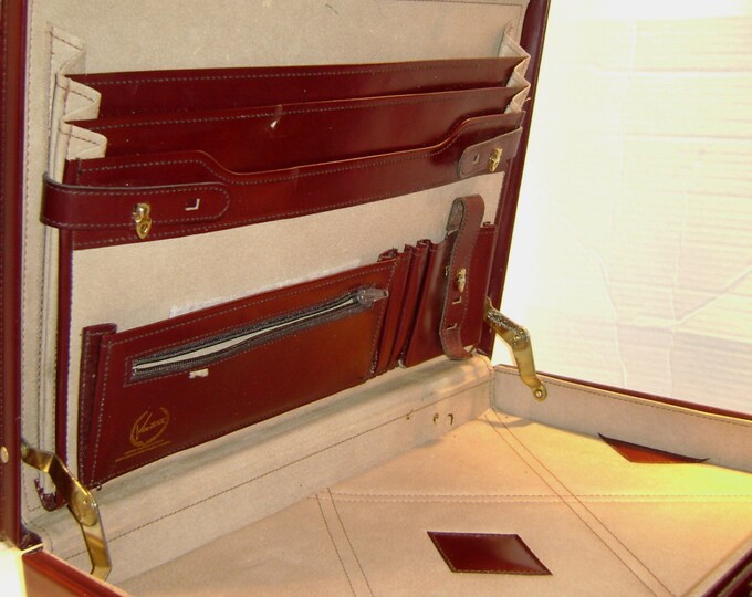Vintage Briefcase, Leather, Attache Case, Ventura, Hard Sided, Graduate
