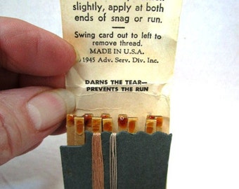 RARE Vintage WWII Silk Stocking Repair Kit, Wonder Bread Rare Advertising Premium Matchbook Sewing Kit War Effort Shortages Make Do Campaign