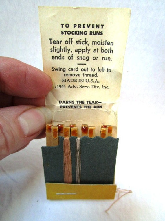RARE Vintage WWII Silk Stocking Repair Kit, Wonde… - image 1