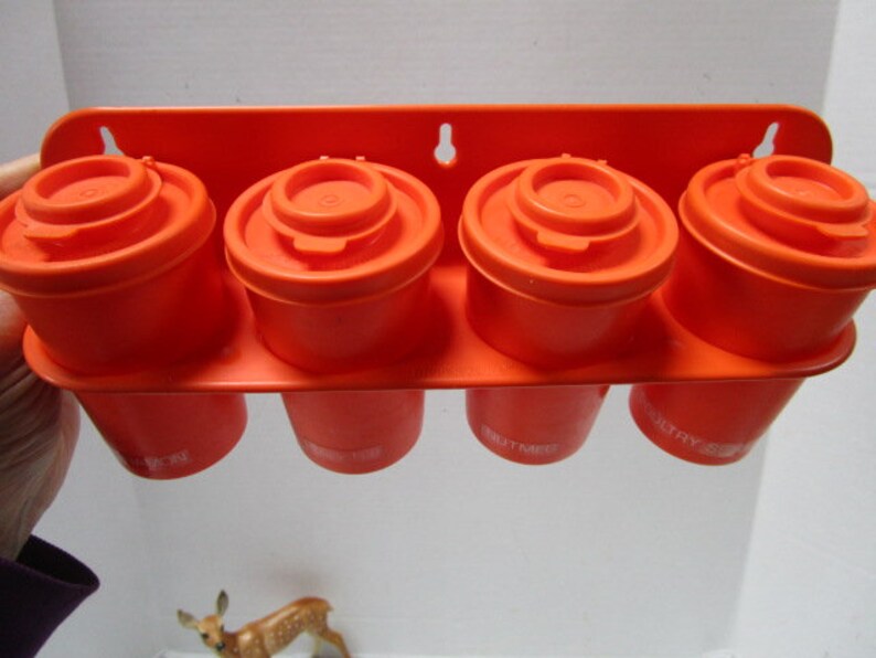 Vintage Tupperware Spice Rack Includes Wall Rack 4 Spice Etsy