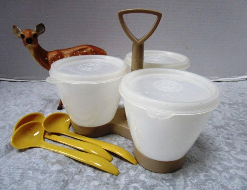 Vintage Tupperware SERVE IT ALL 4 Pc Set Almond Etsy