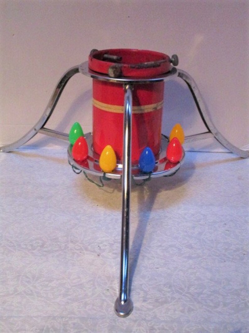 Vintage Christmas Tree Stand With Lights 