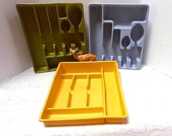 CHOICE ONE Vintage Rubbermaid Flatware Tray: Extra Large Kitchen Drawer Organizer