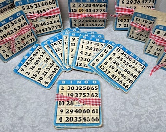 10 Vintage Bingo Cards: Thick Cardboard Ephemera for Mixed Media Art