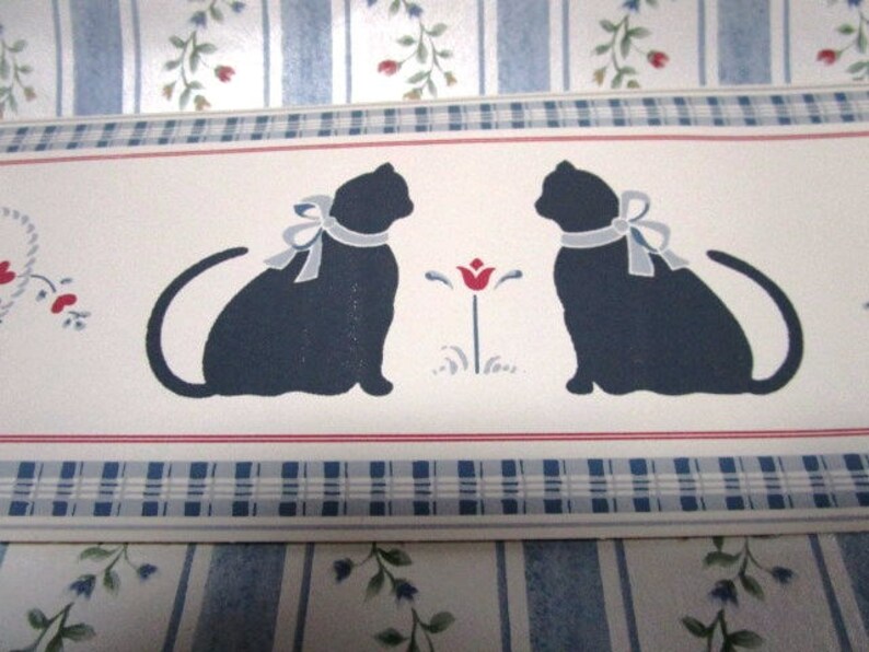Lot Of 3 Partial Rolls Inc Border Roll Vintage Wallpaper Doll House Trunk Liner Cats And Floral Prints Blue Country Vinyl Paper Craft Wall Decor Home Living Safarni Org