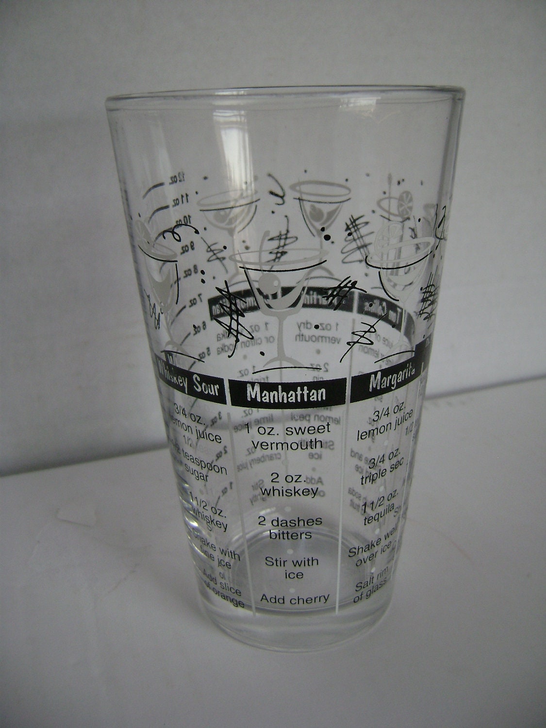 Vintage Salesman's Night Cap Mid Century Novelty Frosted Shot / Measuring  Cup Glass Funny Shot Glass 