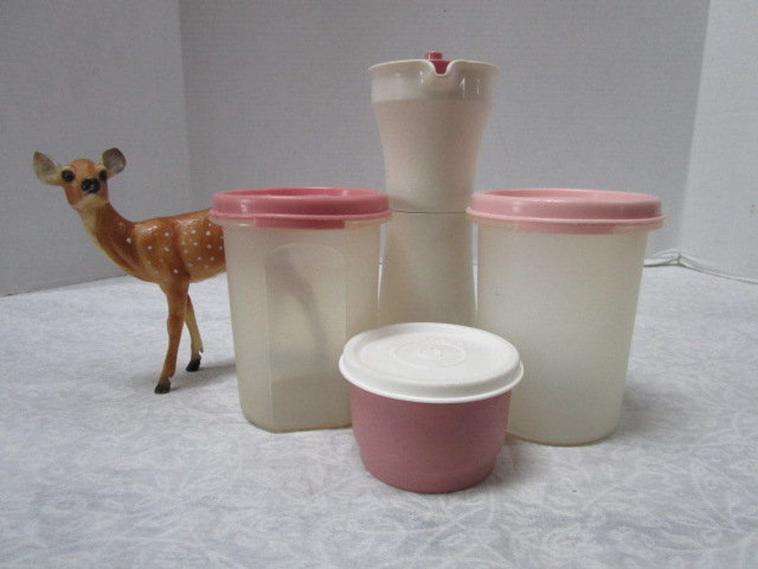 Vintage Tupperware Container Lot: Dusty Rose Lids, Shabby Chic Picnic ...