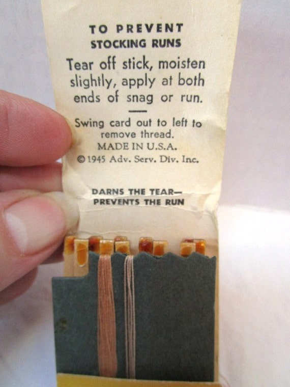 RARE Vintage WWII Silk Stocking Repair Kit, Wonde… - image 4