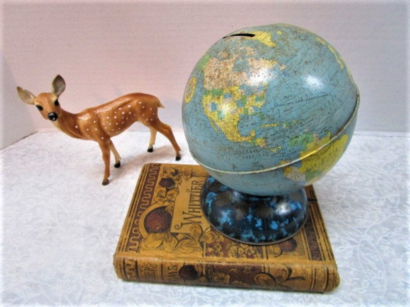 Vintage World Globe Bank Ohio Art Zodiac Model Made in USA Etsy