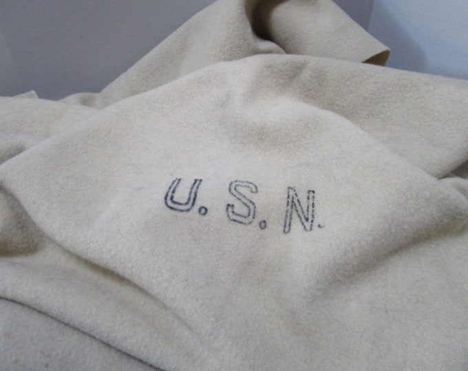 Vintage USN Wool Blanket Navy WWII Military 1942 Repurpose Etsy