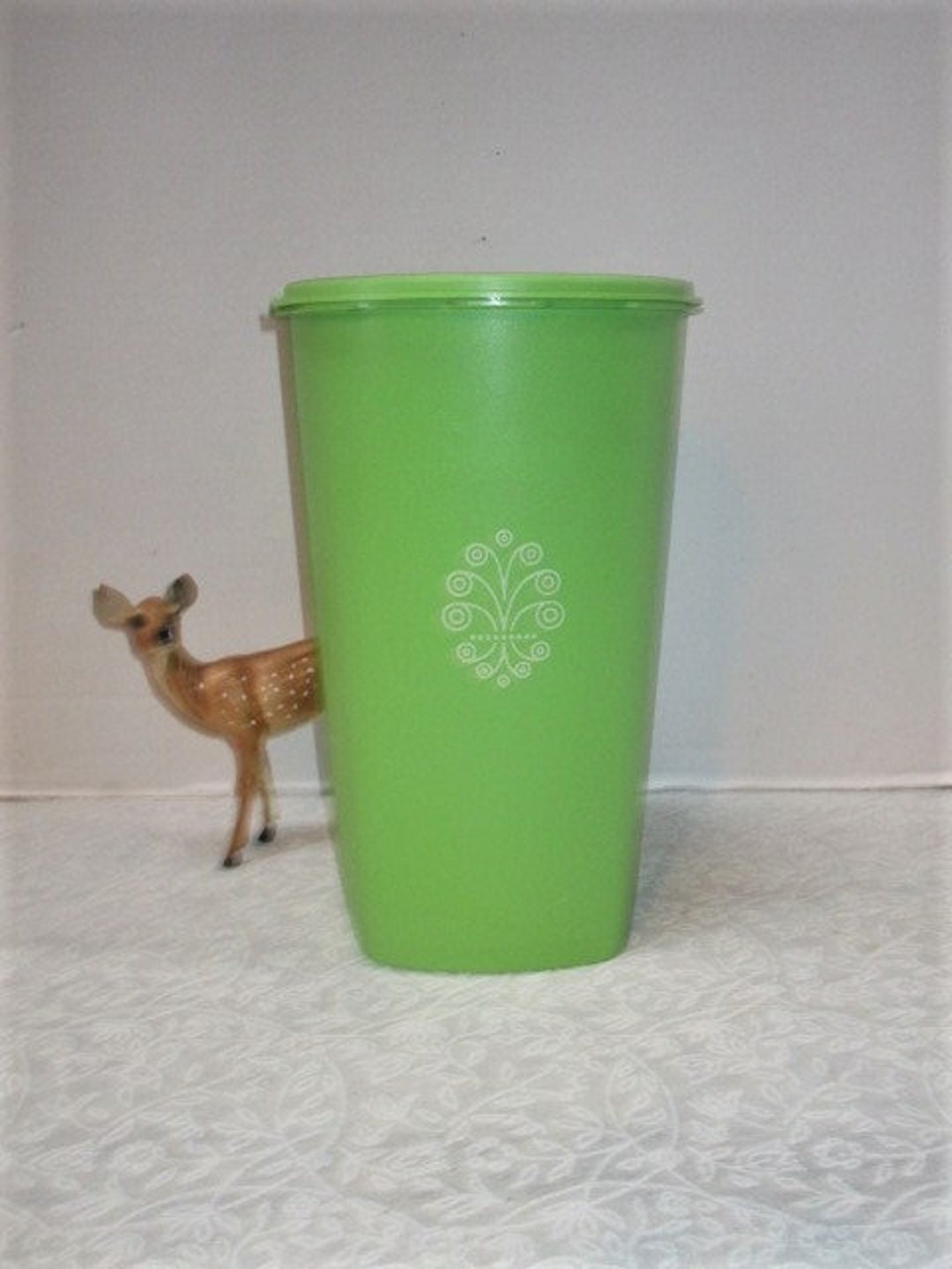 Green Vintage Tupperware Canister Set, Season Shakers w/ Wall