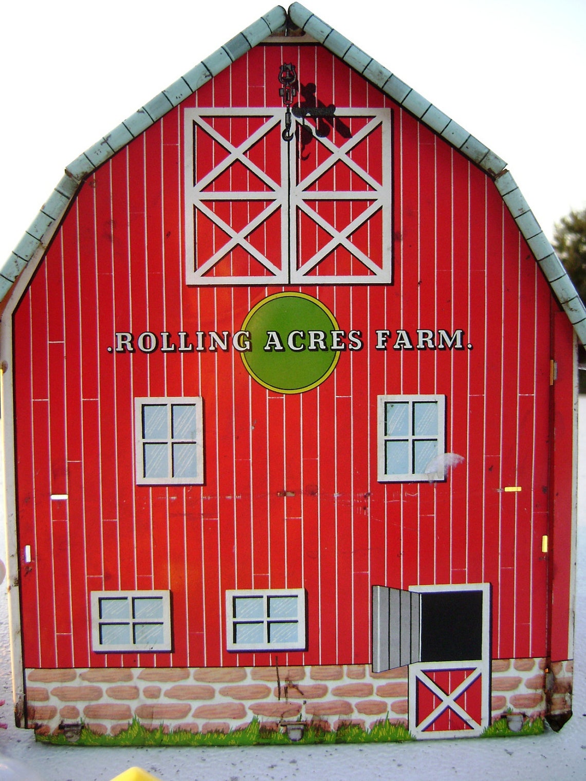 Vintage Toy Red Metal Barn Rolling Acres Farm Child's Etsy