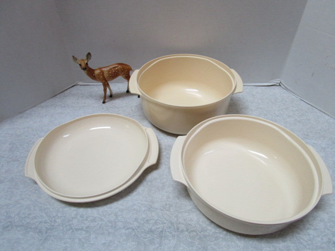 4 pc Vintage Tupperware Microwave Stack Round Cookware Stack 2192 2193 2194  2210