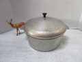 3 piece set Vintage STREAMLINE Adler Ware Cast Aluminum Pot \/ Pan, Double Boiler Roaster Dutch Oven w\/ Lid, 6 quart, Grandma's Kitchen