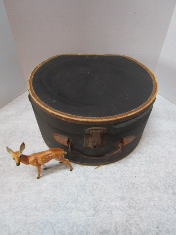 round suitcase hat box