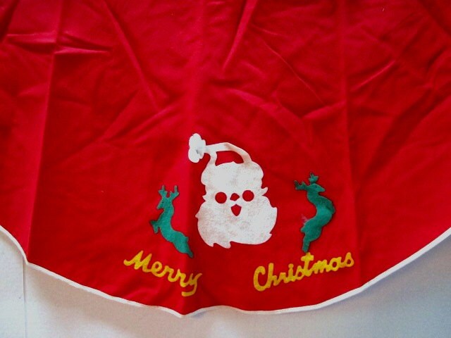 Vintage Handmade Christmas Tree Skirt / Tablecloth Felt W/ - Etsy