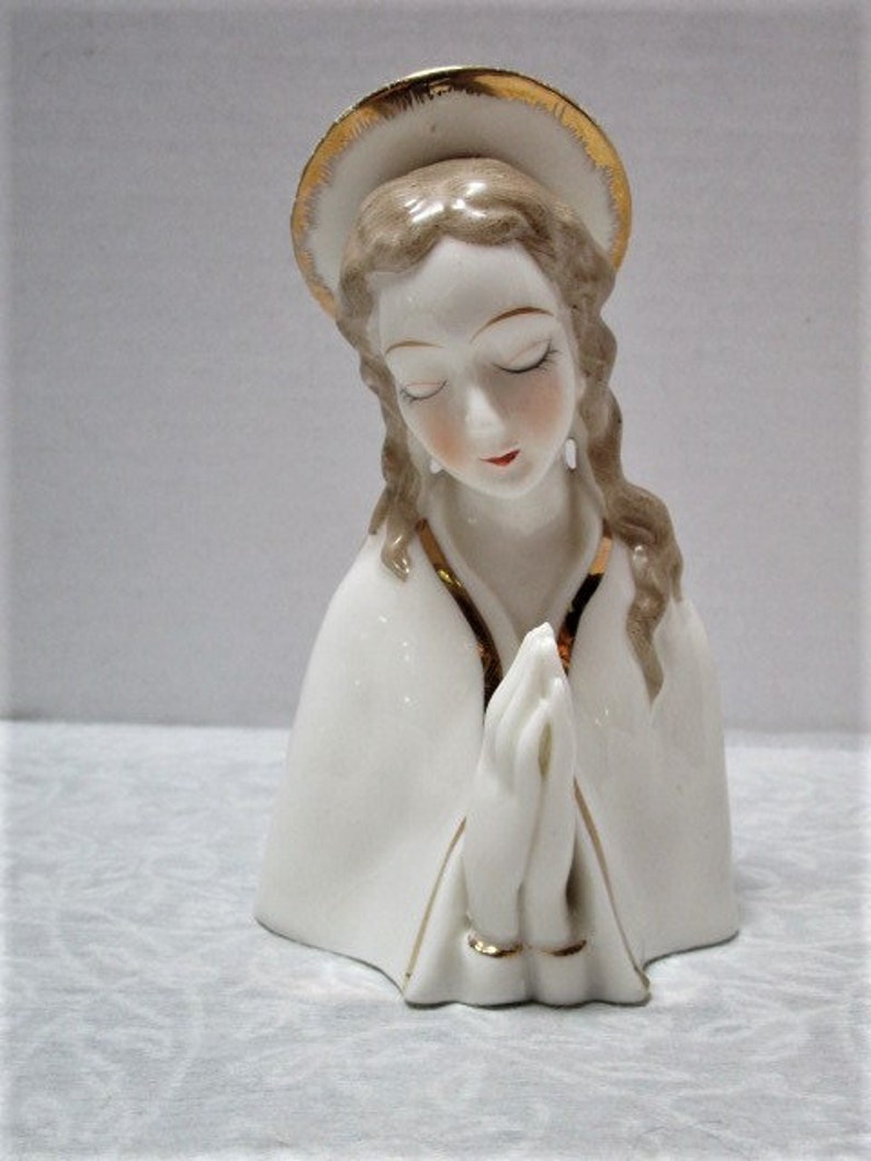 CHOICE Vintage Madonna Bust Figurine, Religious Catholic Church, Blessed Mother Mary, Holy Woman Figure, Home Shrine, Bisque or Porcelain Bild 2