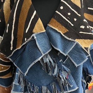 Multi Fabrics Patchwork Denim Jacket main image 0