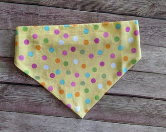 Polka Dot Dog Bandana, Yellow Multicolor