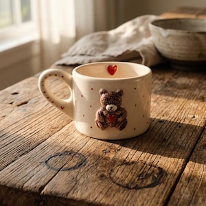Teddybär-Keramikbecher, Bärnkaffeetasse