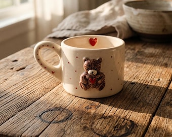 Teddy Bear Ceramic Mug, Bear Coffee Cup