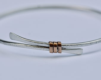 Sterling Silver, Bronze Wrap, Bangle, Bracelet