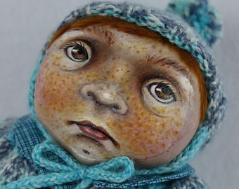 Cloth Doll, Oil Painted OOAK by NIADA Artist Donna May Robinson, "Miles"