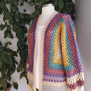 Hexagon Cardigan Pdf, Crochet Cardigan Explanation, Step by Step with Photos, Granny Cardigan, Pattern Pdf, Cardigan Pdf, English Pdf.