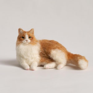 Custom Cat Sculpture | Custom Felt Pets | Wool Felting Animals | Cat Memorial Gifts | Pet Replica | Pet Memorial Gifts | Christmas present