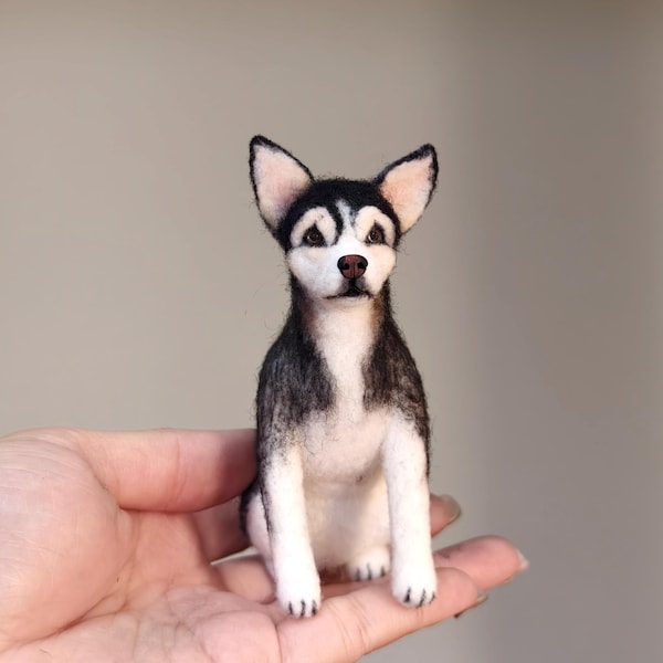 Custom Wool Felted Dog Sculpture | Pet Memorial Gift