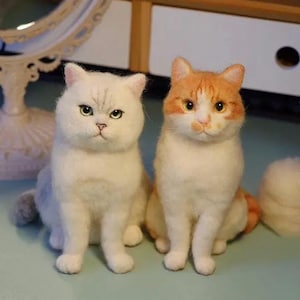 Custom Cat Sculpture | Custom Felt Pets | Wool Felting Animals | Cat Memorial Gifts | Pet Replica | Pet Memorial Gifts | Christmas present