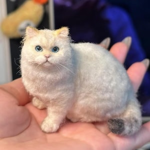 8 Inches Custom Cat Sculpture,Custom Felt Pets,Wool Felting Animals,Cat Memorial Gifts,Pet Replica,Pet Memorial Gifts,Christmas present