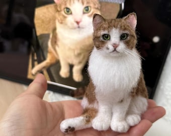 Custom Felt Cat Sculpture | Pet Memorial Replica