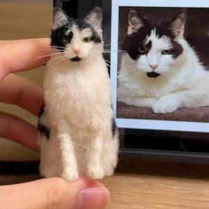 Custom Cat Sculpture | Custom Felt Pets | Wool Felting Animals | Cat Memorial Gifts | Pet Replica | Pet Memorial Gifts | Mother&#39;s day gift