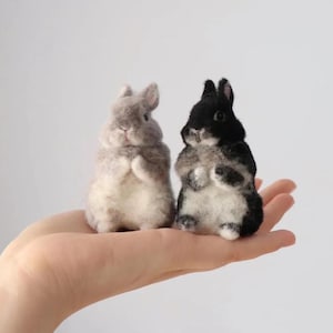 Custom Wool Rabbit Sculpture, Handmade Felted Rabbit Replica, Personalized Bunny Loss Memorial, Mini Lop Bunny Figurine for Easter Gift